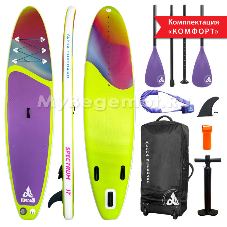 ДОСКА ДЛЯ SUP-СЕРФИНГА 335x81x15 SPECTRUM GREEN 11` TRAVEL SERIES