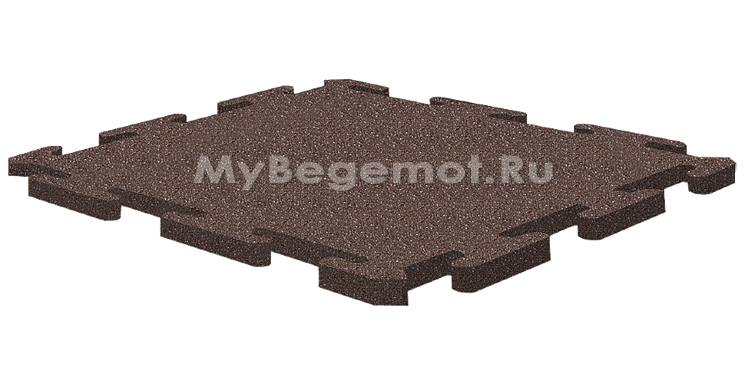 Резиновая плитка на пазлах RUBBLEX PUZZLE 1000х1000х25 мм, темно-коричневая