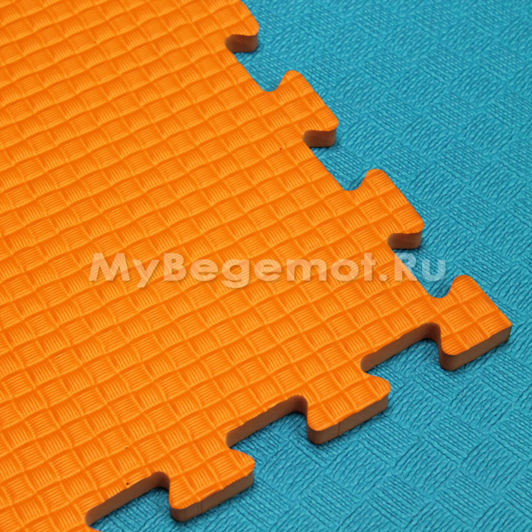 Мягкий пол, коврики-пазлы (мелкий пазл) 100х100x1 см, оранжевые