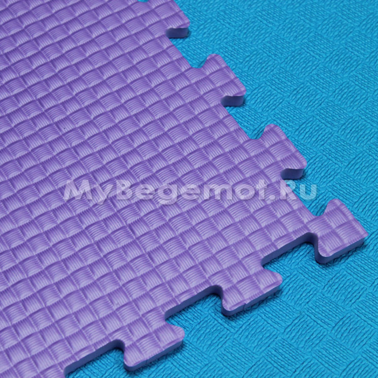 Мягкий пол, коврики-пазлы  (мелкий пазл) 100х100x1 см, фиолетовые