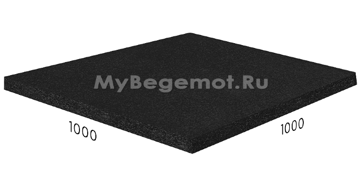 Резиновая плитка M-KORT STANDART, 1000x1000 мм, черная